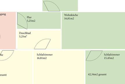 2-Zimmer Wohnung möbeliert, Erstbezug nach Renovierung zimmer