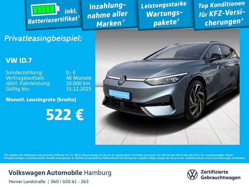 VW ID.7 5.662 km 51.750 € Hamburg 22111