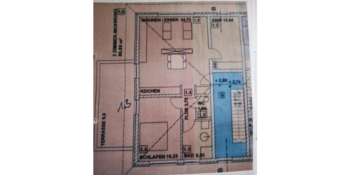 Eigentumswohnung 3 ZKB, 82qm, Balkon, Garage, Keller, ab sofort 3 zimmer