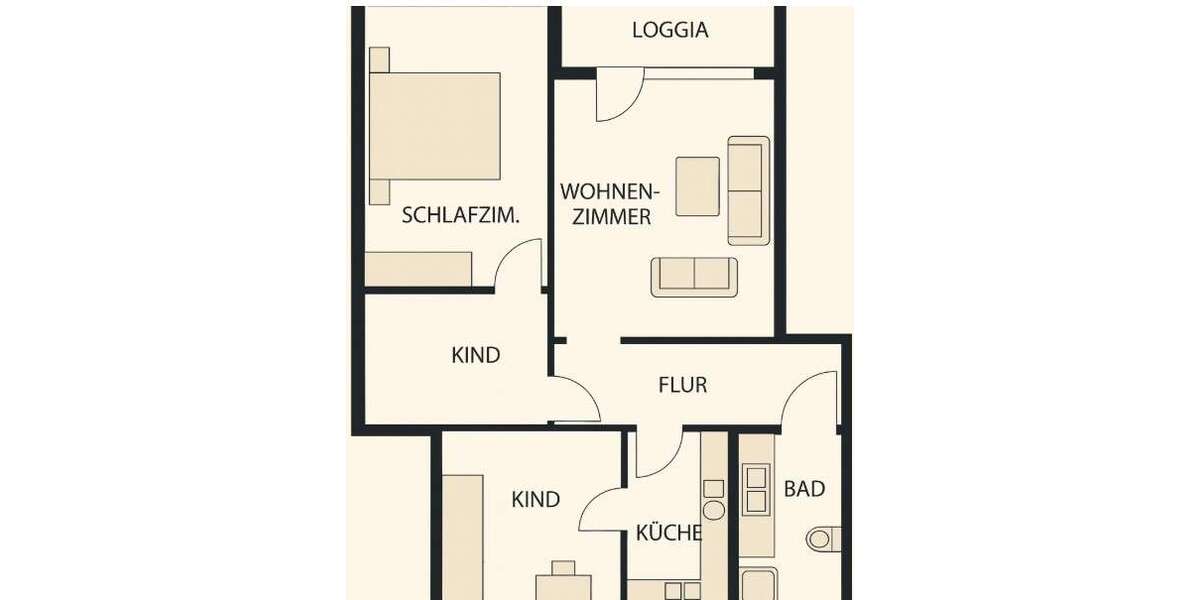 Etagenwohnung Waldkraiburg - 4 Zimmer, 80 m&sup2;, 240.000&euro; | Angebot:25606791