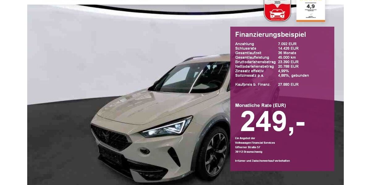 Cupra Formentor 27.100 km 27.880 &euro; Albbruck 79774