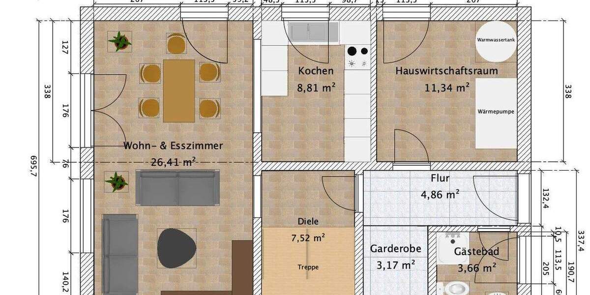 Doppelhaushälfte Ellingen - 4 Zimmer, 127 m&sup2;, 1.650&euro; | Angebot:25820767