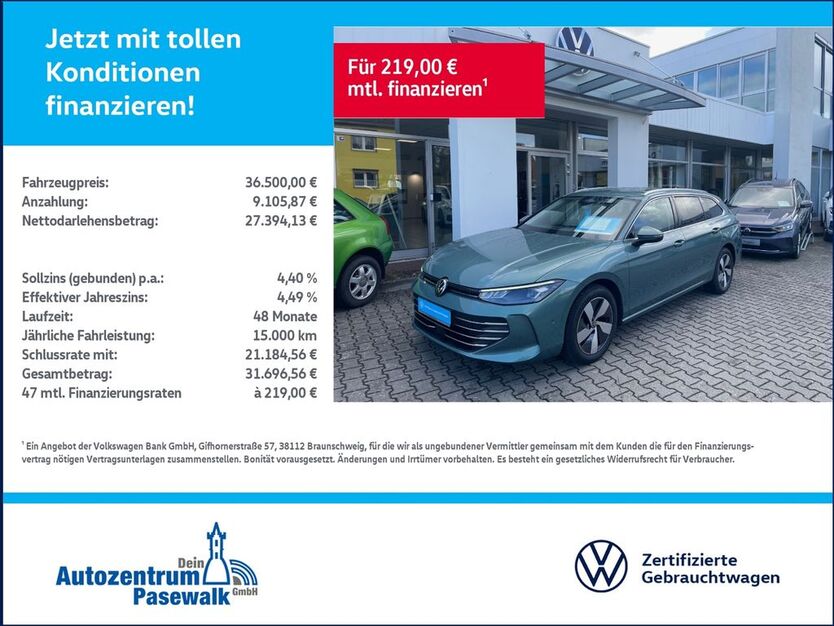 VW Passat Variant 26.534 km 36.500 € Woldegk 17348