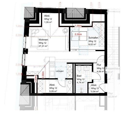 Dachgeschoßwohnung Emsbüren - 2 Zimmer, 53 m&sup2;, 620&euro; | Angebot:26001563