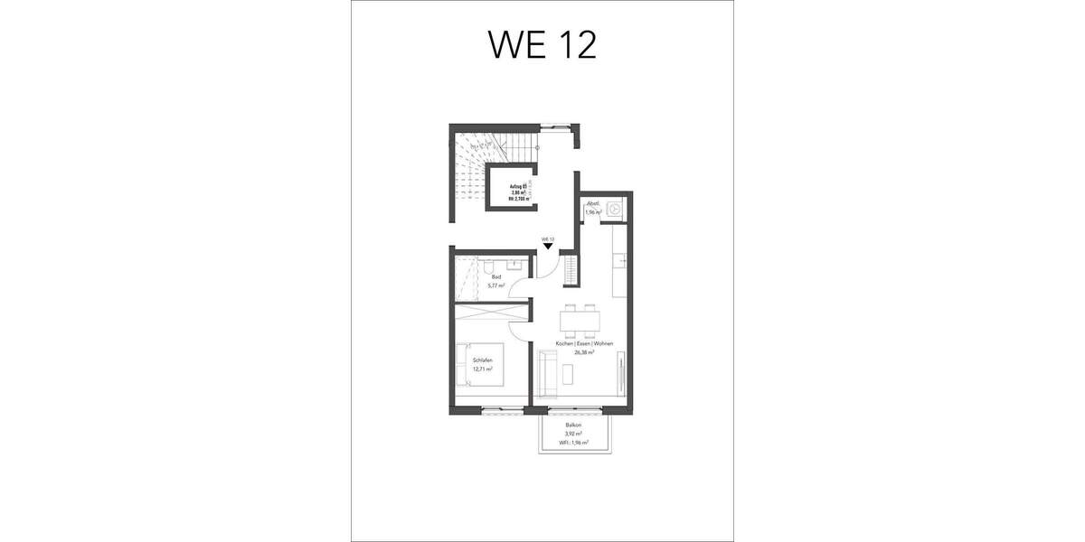 Etagenwohnung Aschaffenburg Innenstadt - 2 Zimmer, 49 m&sup2;, 288.900&euro; | Angebot:25705996