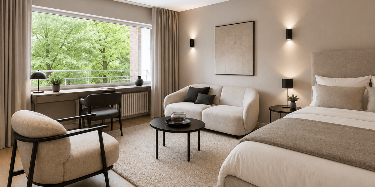 Etagenwohnung Düsseldorf Stadtbezirk 5 - 1 Zimmer, 40 m&sup2;, 1.490&euro; | Angebot:27097140