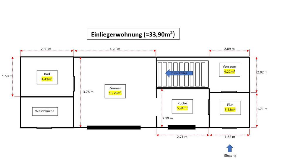 Erdgeschoßwohnung Schipkau Barranmühle - 1 Zimmer, 34 m&sup2;, 290&euro; | Angebot:24869683