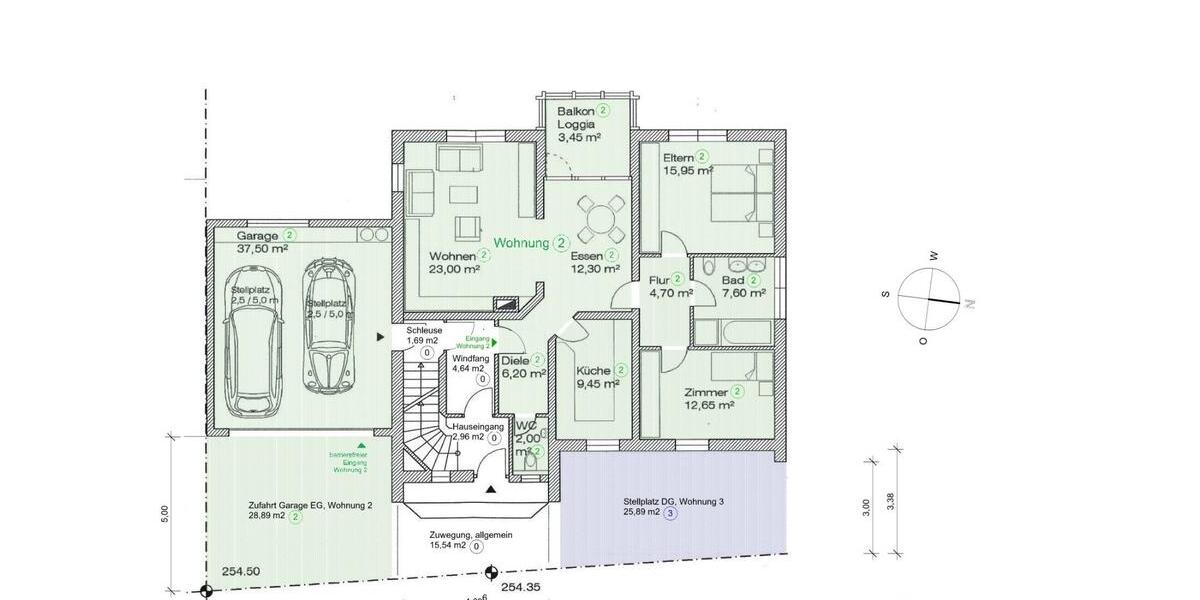 Etagenwohnung Würzburg Heuchelhof - 4 Zimmer, 102 m&sup2;, 1.495&euro; | Angebot:25309044