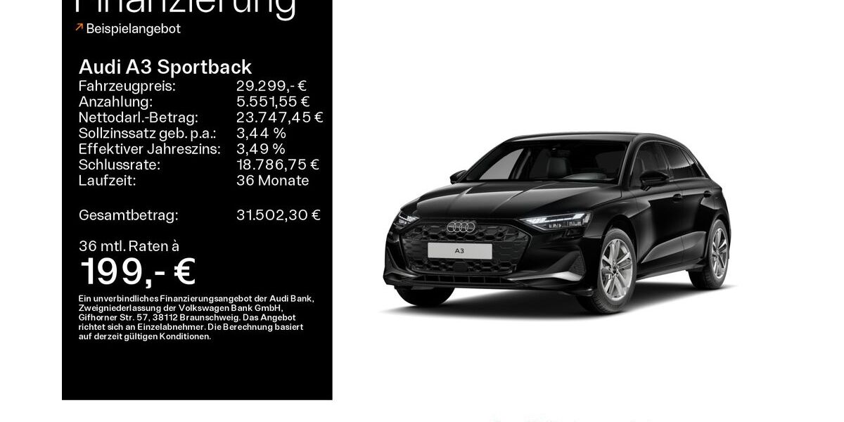 Audi A3 25.200 km 29.299 &euro; Linsengericht 63589