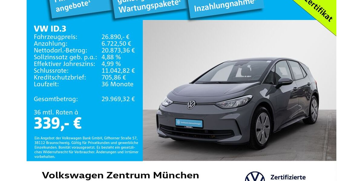 VW ID.3 26.888 km 26.890 € München 80687