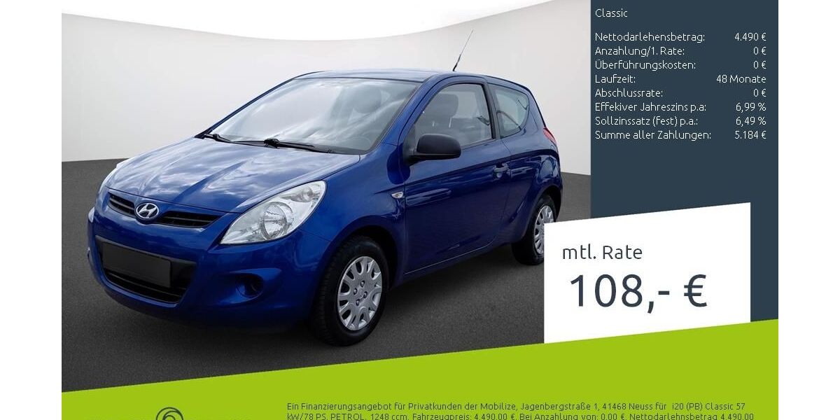 Hyundai i20 53.000 km 4.449 &euro; Stuhr 28816