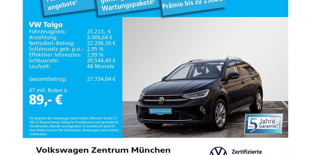 VW Taigo 10.984 km 24.416 &euro; München 80687
