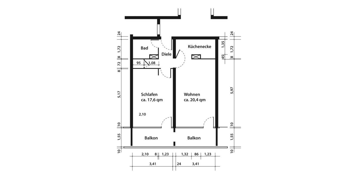 Etagenwohnung Göttingen Oststadt - 2 Zimmer, 55 m&sup2;, 175.000&euro; | Angebot:27165817