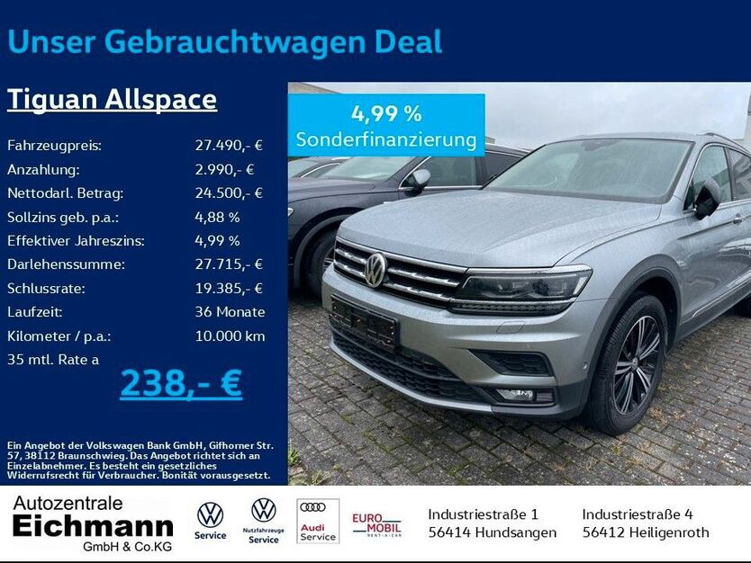 VW Tiguan Allspace 51.100 km 27.490 € Heiligenroth 56412