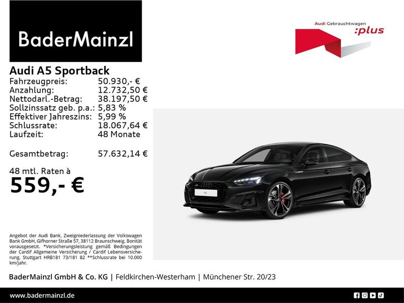 Audi A5 22.000 km 50.930 € Feldkirchen/Westerham 83620
