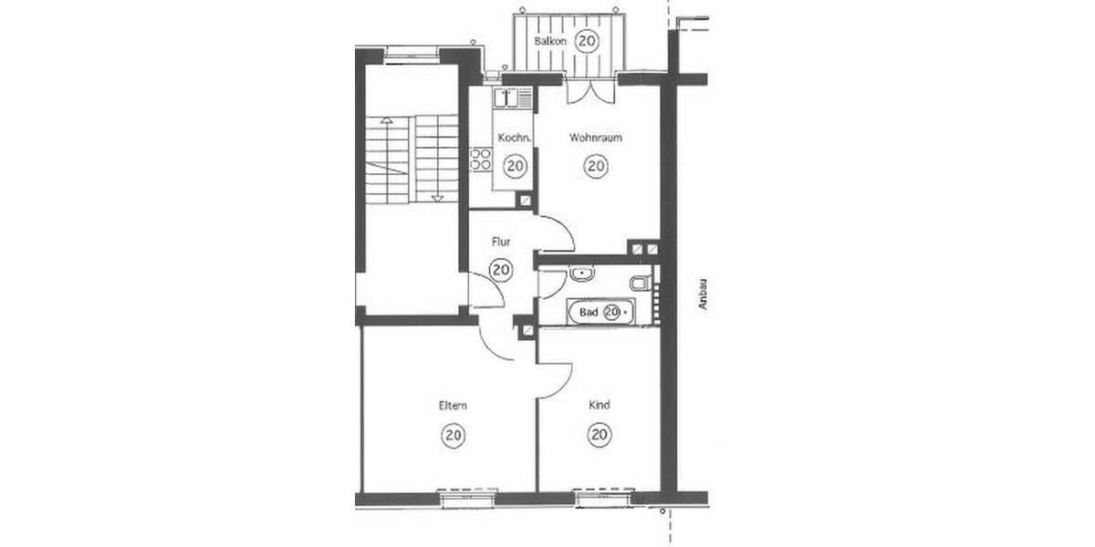 Etagenwohnung Ludwigshafen Mitte - 3 Zimmer, 60 m&sup2;, 685&euro; | Angebot:26824074