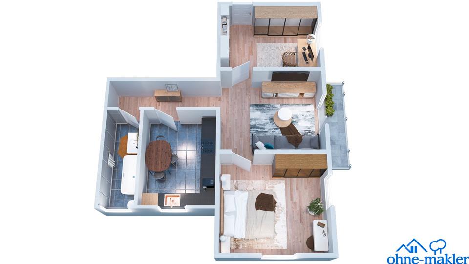 Etagenwohnung Bad Kreuznach Bad Münster am Stein-Ebernburg - 3 Zimmer, 65 m&sup2;, 480&euro; | Angebot:26689077