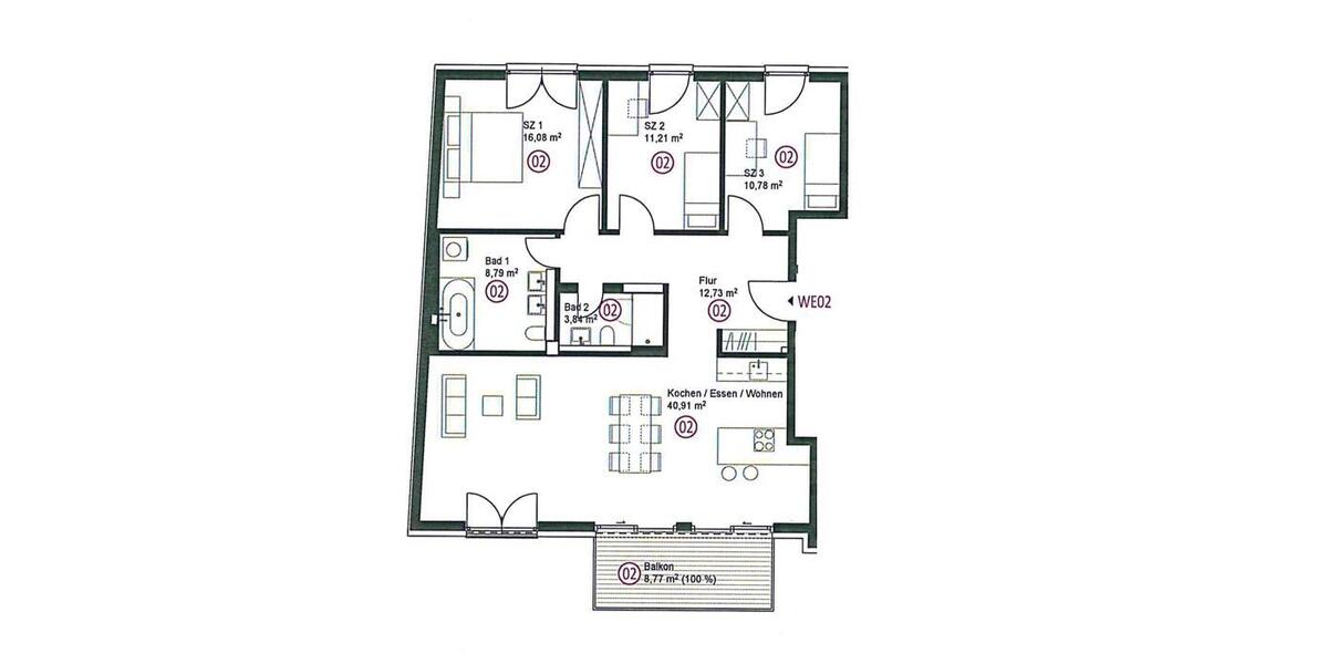 Etagenwohnung Leipzig Südost - 4 Zimmer, 104 m&sup2;, 1.568&euro; | Angebot:26249456