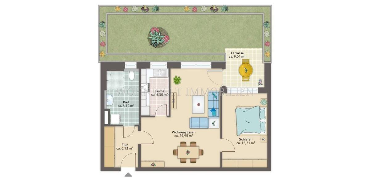 Etagenwohnung Neufahrn in Niederbayern Neufahrn - 2 Zimmer, 69 m&sup2;, 335.000&euro; | Angebot:26435576