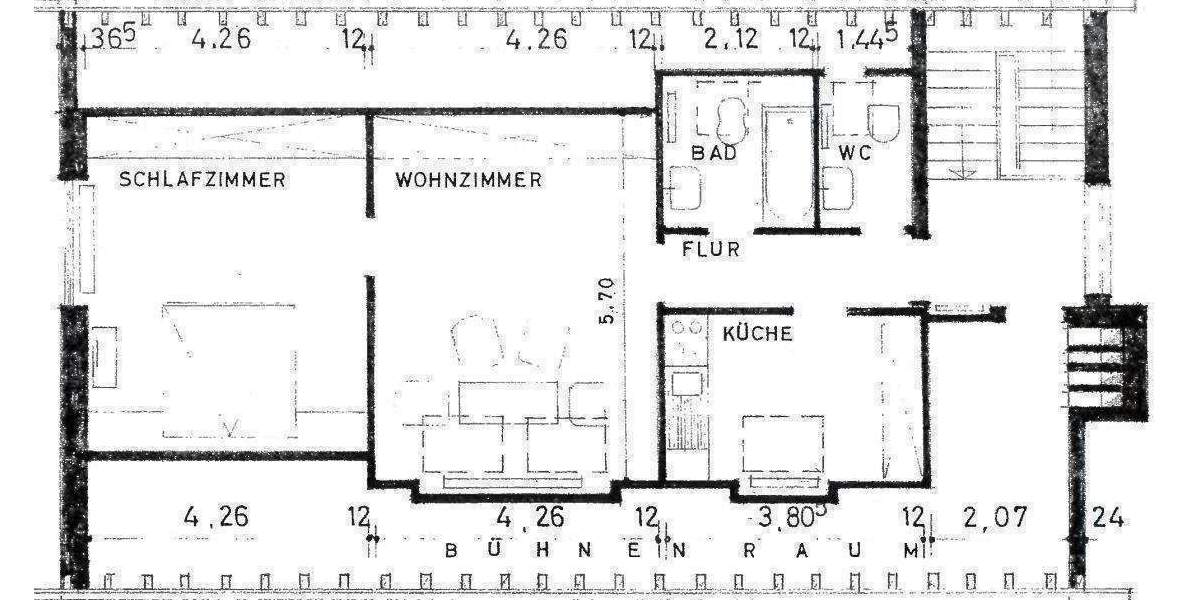 Etagenwohnung Spaichingen - 2 Zimmer, 60 m&sup2;, 135.000&euro; | Angebot:26512876