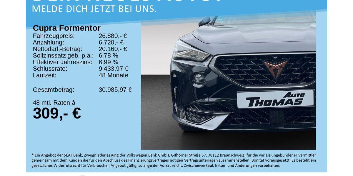 Cupra Formentor 21.435 km 26.880 &euro; Hennef 53773