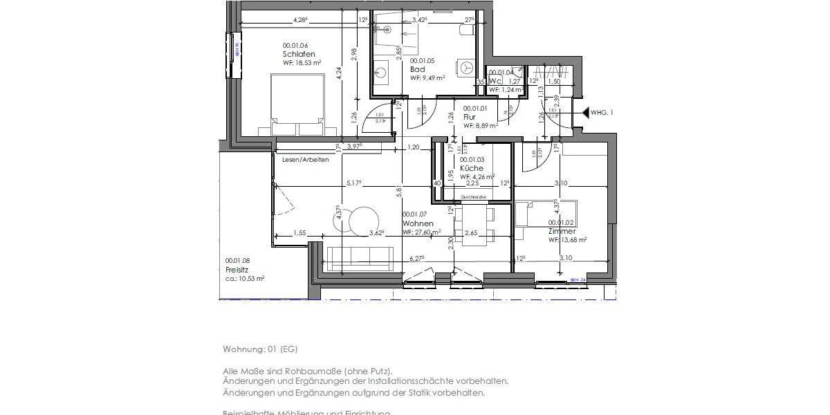 Etagenwohnung Dannenberg (Elbe) - 2 Zimmer, 52 m&sup2;, 159.805&euro; | Angebot:26432629