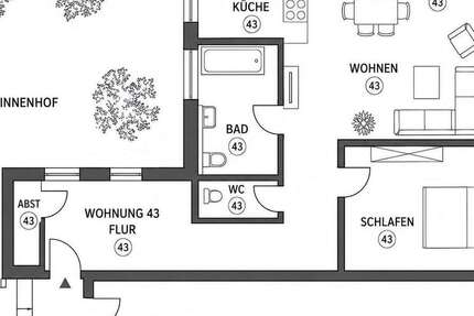 Wohnung Albstadt-Tailfingen Tailfingen - 2 Zimmer, 84 m&sup2;, 695&euro; | Angebot:27087692