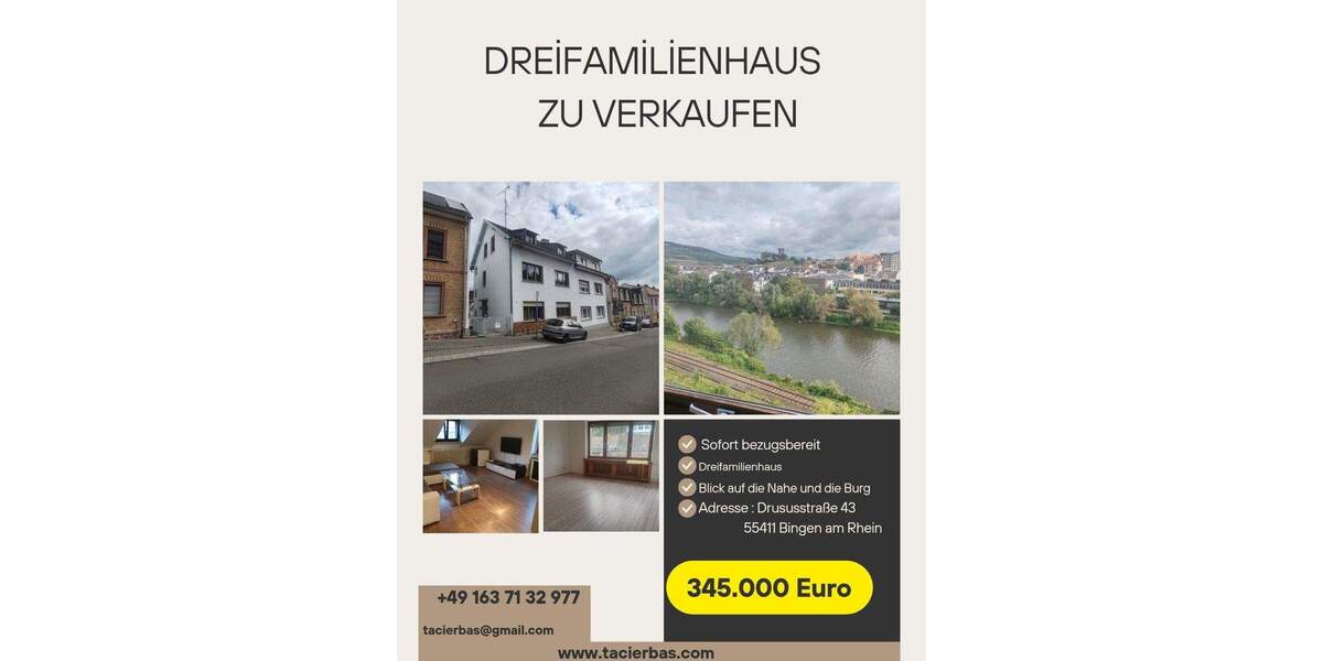 Mehrfamilienhaus, Wohnhaus Bingen am Rhein Bingerbrück - 9 Zimmer, 163 m&sup2;, 345.000&euro; | Angebot:25363093