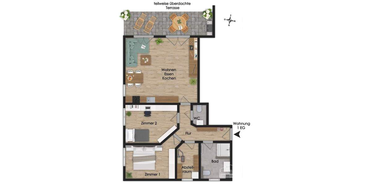 Etagenwohnung Klein Meckelsen - 3 Zimmer, 88 m&sup2;, 309.000&euro; | Angebot:25779745