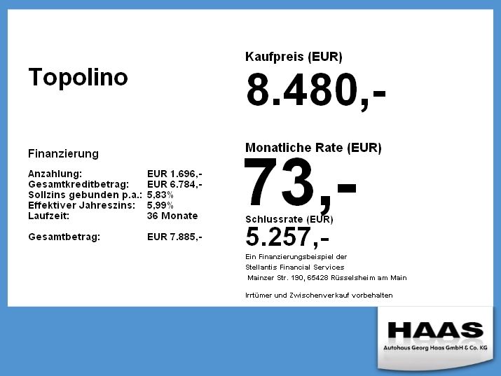 Fiat Topolino 5.000 km 8.480 &euro; Augsburg 86159