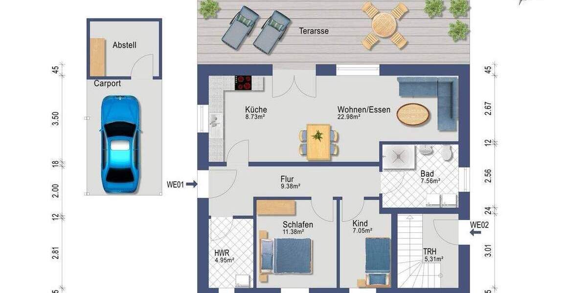 Etagenwohnung Jübek - 3 Zimmer, 77 m&sup2;, 235.000&euro; | Angebot:25070427