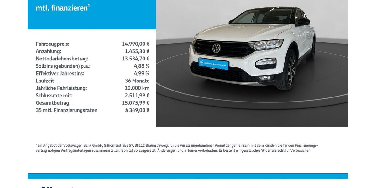 VW T-Roc 91.845 km 14.990 &euro; Nordhausen 99734