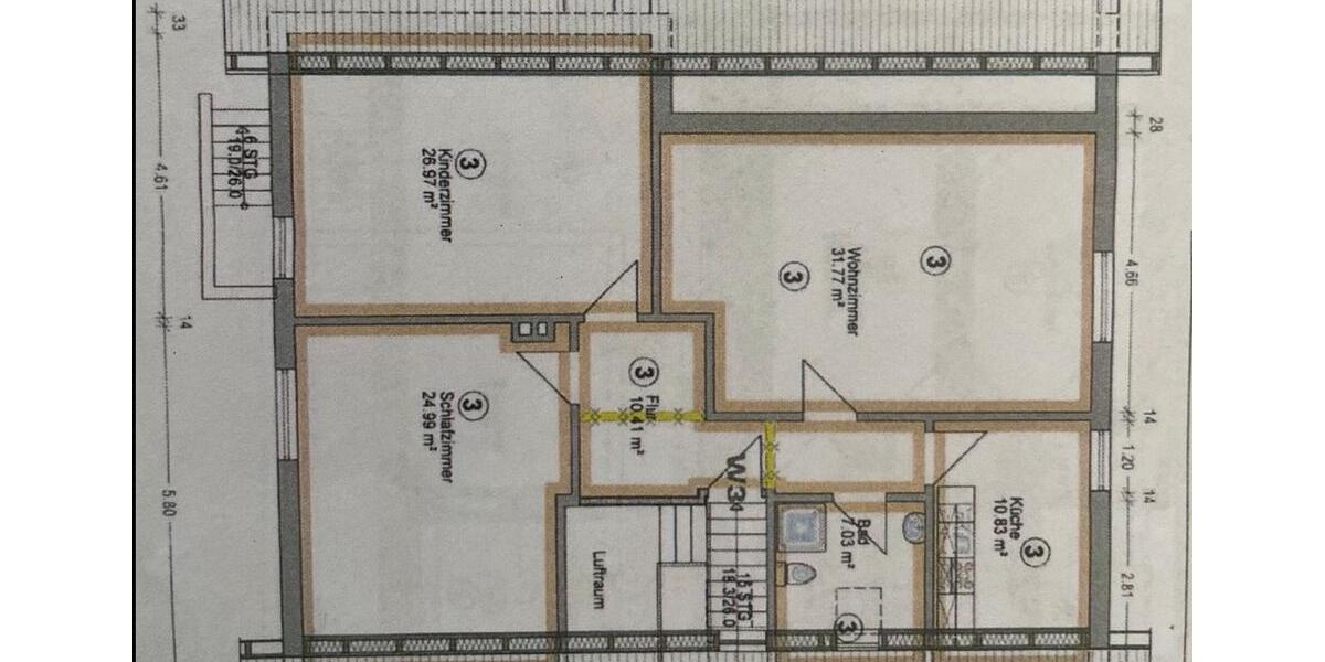 Dachgeschoßwohnung Bayreuth Meyernberg - 2 Zimmer, 89 m&sup2;, 980&euro; | Angebot:26407109