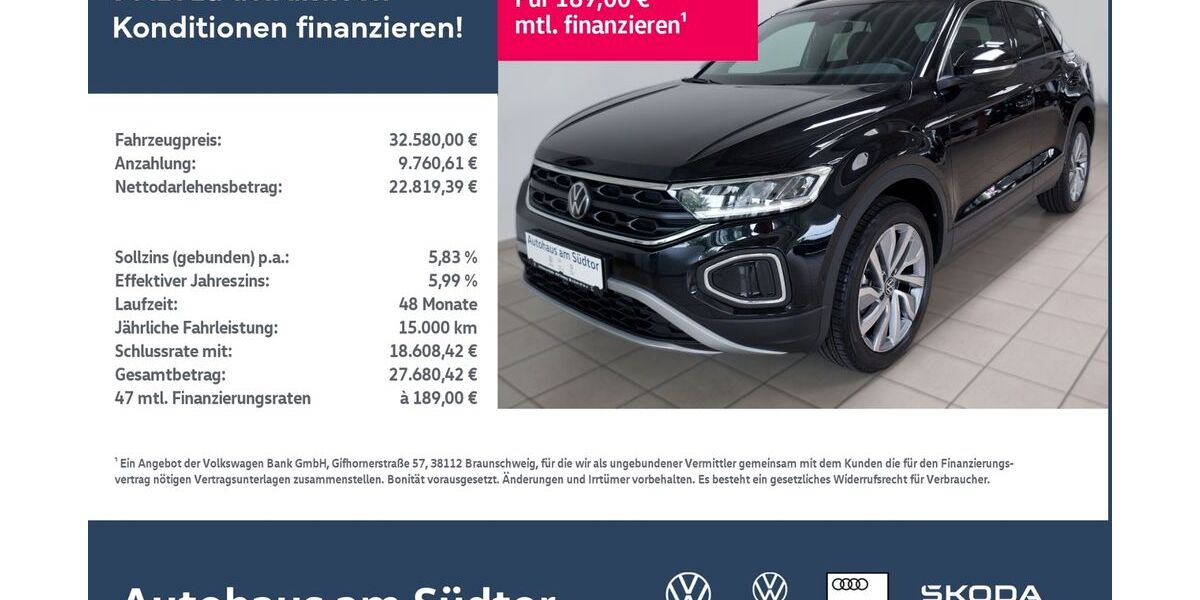 VW T-Roc 4.659 km 32.580 &euro; Rietberg 33397