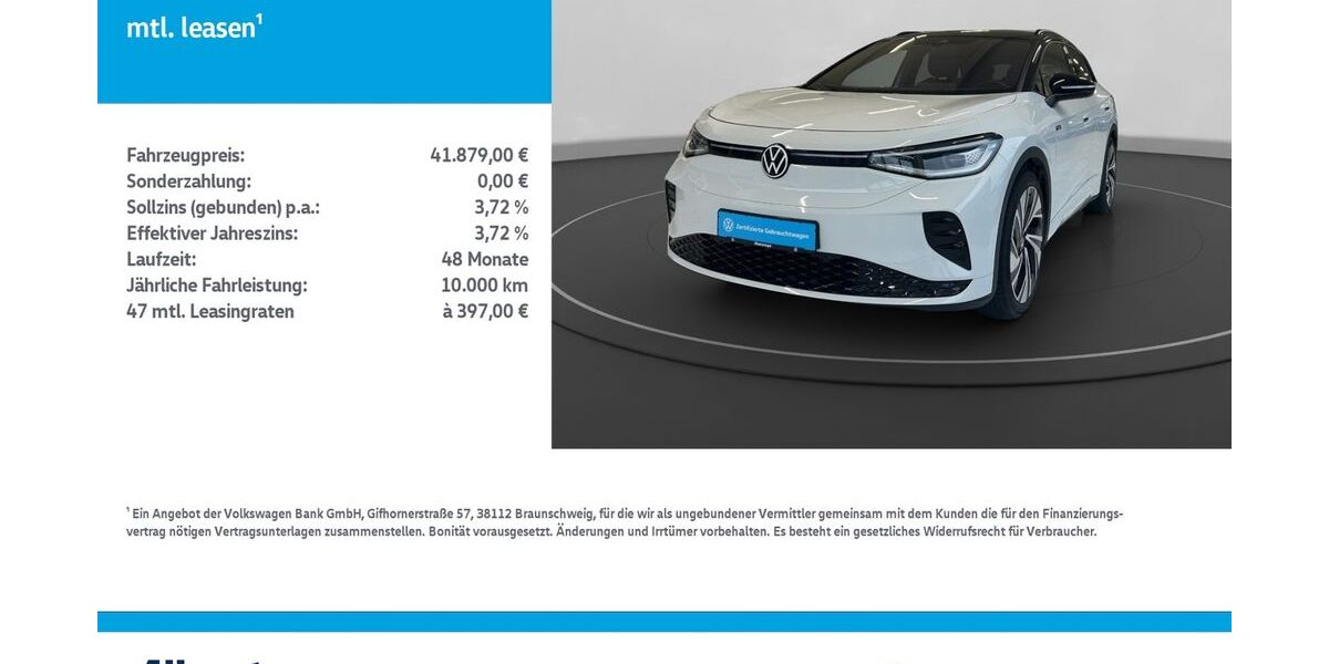 VW ID.4 6.108 km 41.879 &euro; Leinefelde-Worbis/DE 37327