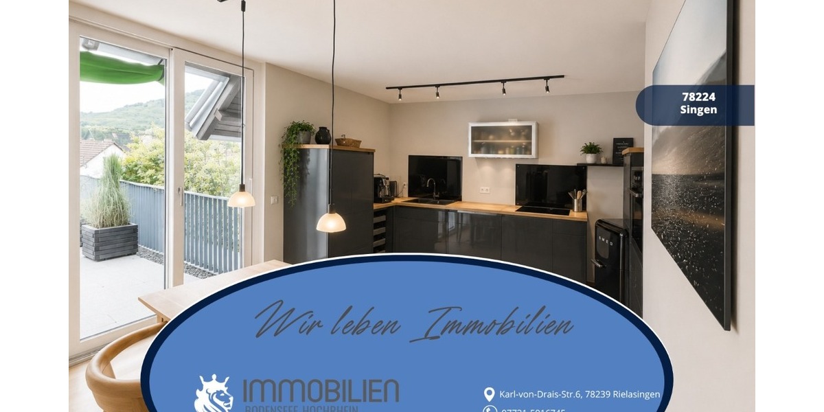Hochwertige Maisonette mit Loftfeeling, Design-Elementen & Panorama Sonnenterrasse - Maisonettenwohnung Singen | Angebot:23475616