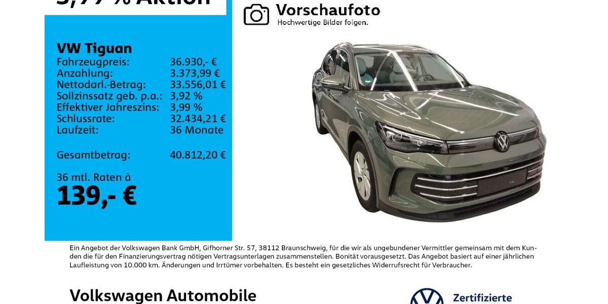 VW Tiguan 9.645 km 36.930 &euro; Leipzig 04178
