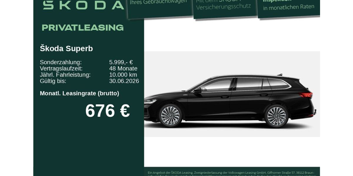 Skoda Superb 3.000 km 60.990 &euro; Neu-Ulm 89231
