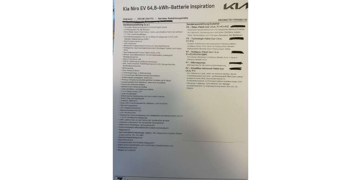 Kia e-Niro 18.500 km 29.950 &euro; Hochheim am Main, Stadt 65239