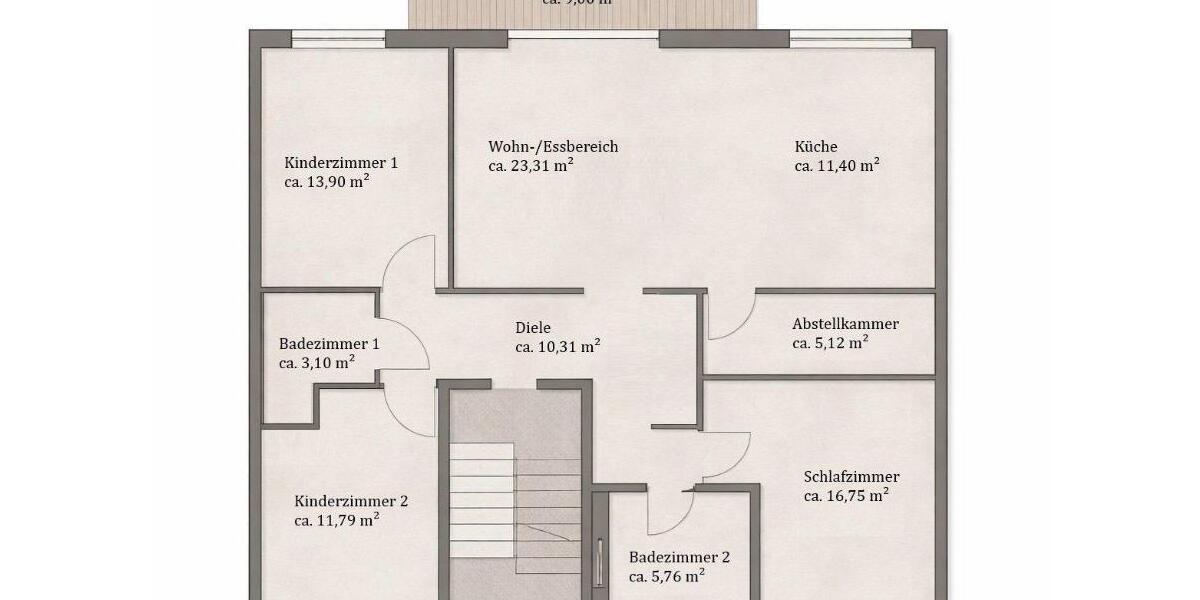 Etagenwohnung Mannheim Rheinau - 4 Zimmer, 106 m&sup2;, 459.000&euro; | Angebot:26047279