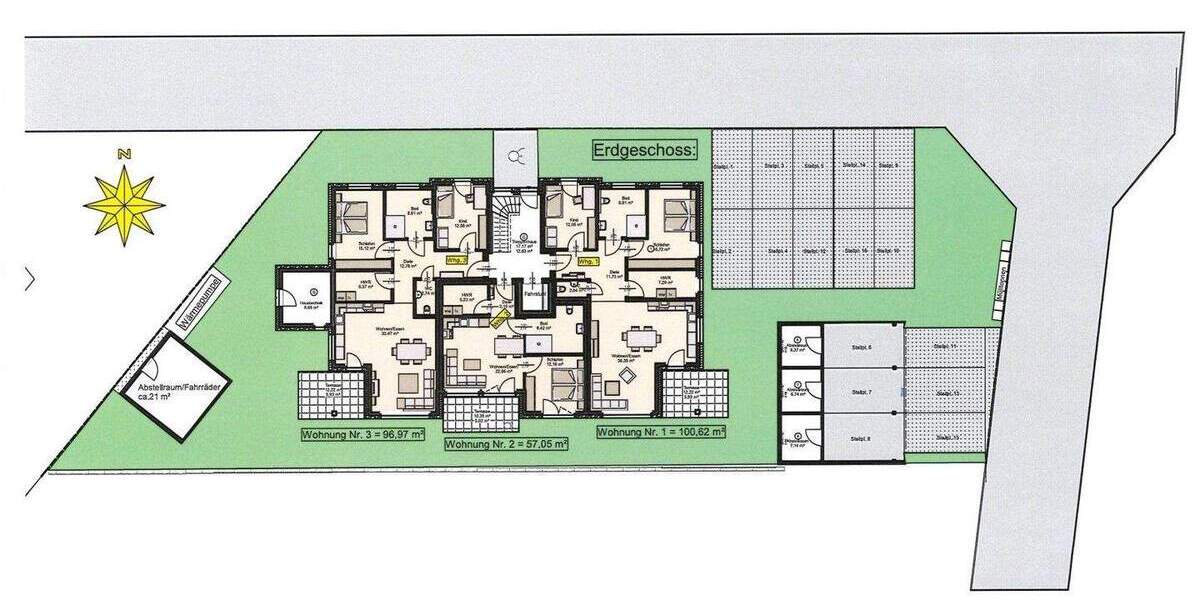Etagenwohnung Hiddenhausen - 3 Zimmer, 97 m&sup2;, 388.100&euro; | Angebot:25248371