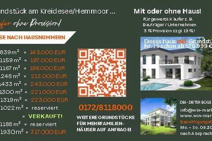 Unverbaubares Seegrundstück - 1a-Lage in Hemmoor, LK CUXAVEN auch inkl. Haus ab 349.000! 01728118000 zimmer