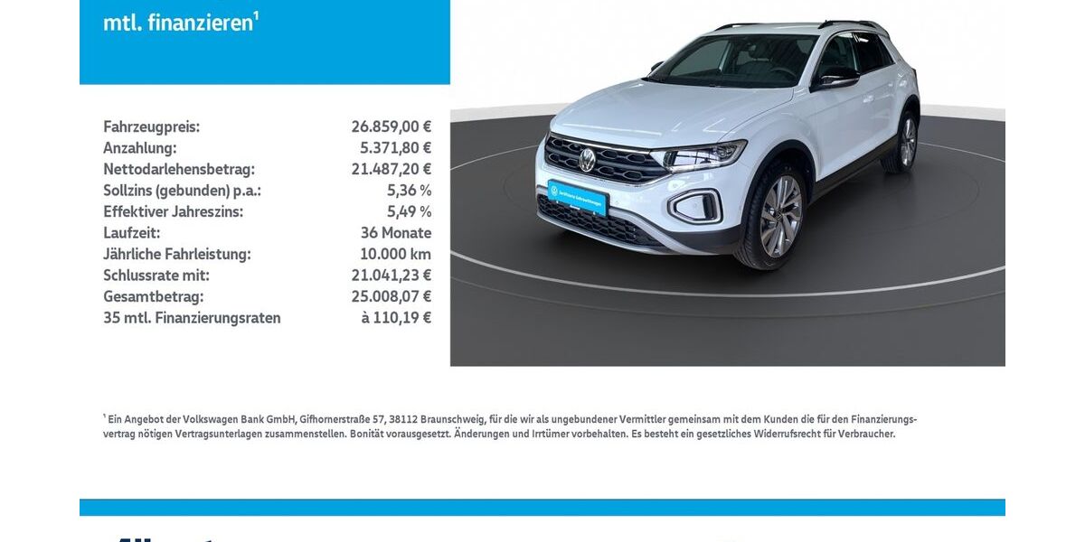 VW T-Roc 7.200 km 26.448 &euro; Mühlhausen/Thüringen 99974