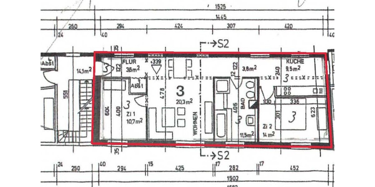 ~~ VERMIETETE ETAGENWOHNUNG IN ZWEITER BAUREIHE IN ZENTRALER LAGE ~~ 3 zimmer