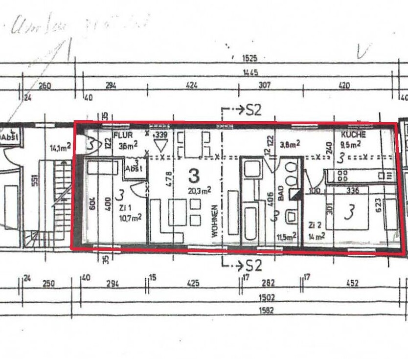 ~~ VERMIETETE ETAGENWOHNUNG IN ZWEITER BAUREIHE IN ZENTRALER LAGE ~~ 3 zimmer