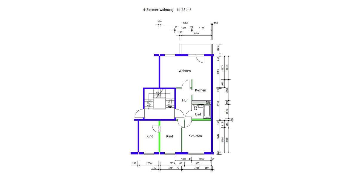 Etagenwohnung Suhl Neundorf - 4 Zimmer, 64 m&sup2;, 400&euro; | Angebot:25568404