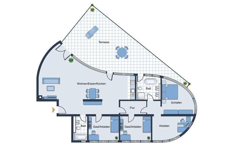 Etagenwohnung Essen Bredeney - 5 Zimmer, 190 m&sup2;, 2.700&euro; | Angebot:25428573