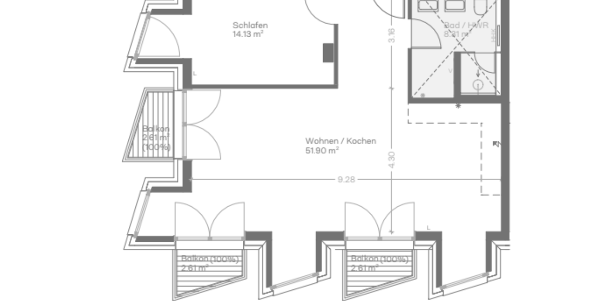 Etagenwohnung München Maxvorstadt - 2 Zimmer, 78 m&sup2;, 2.900&euro; | Angebot:26866606