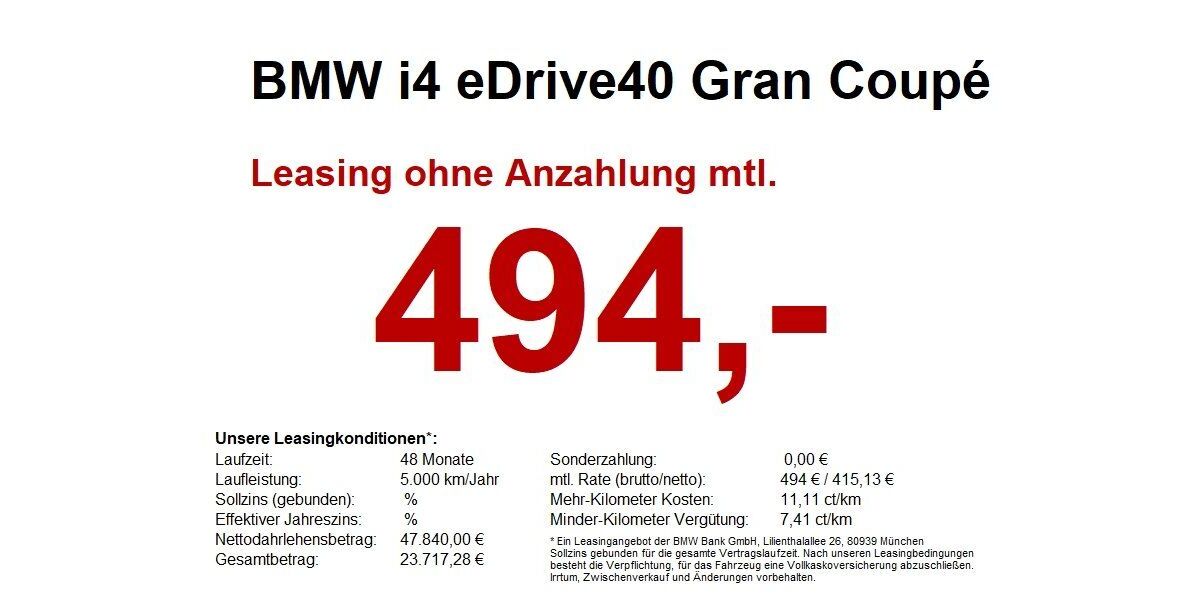 BMW i4 27.500 km 47.840 &euro; Marktsteft 97342