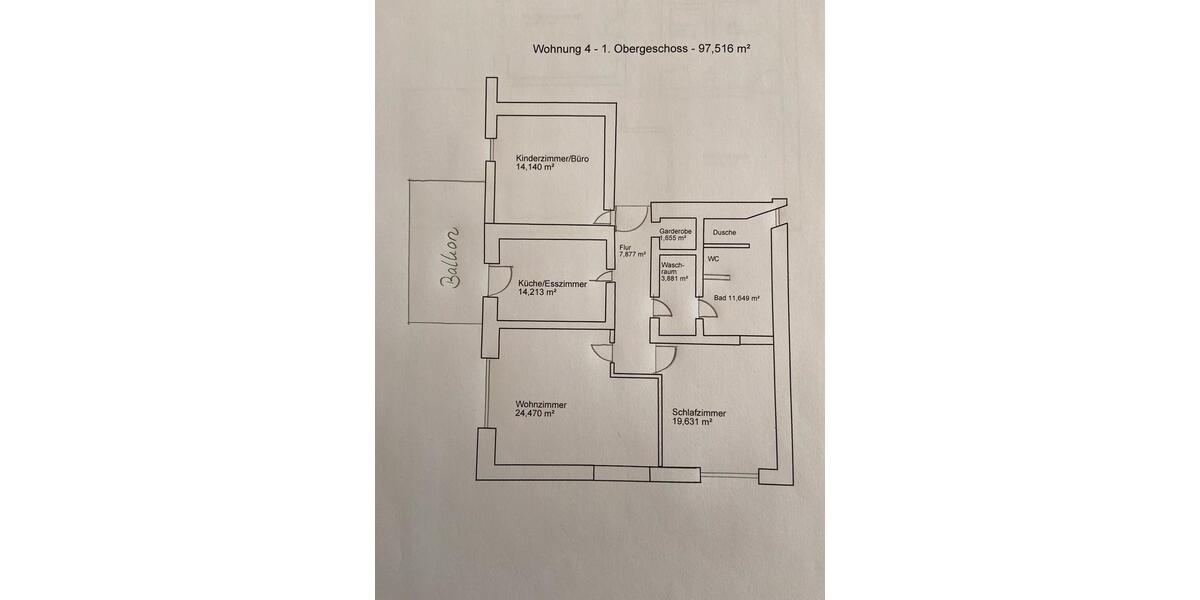 Etagenwohnung Pocking - 3 Zimmer, 98 m&sup2;, 1.227&euro; | Angebot:26090270